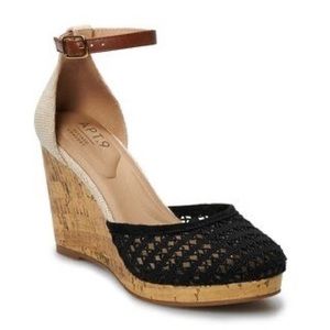 Ankle Strap Cork Wedge Sandal